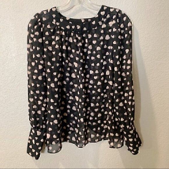 New York & Company Blouse Womens XS Coquette Office Whimsigoth Swiftie Sheer - Picture 1 of 11